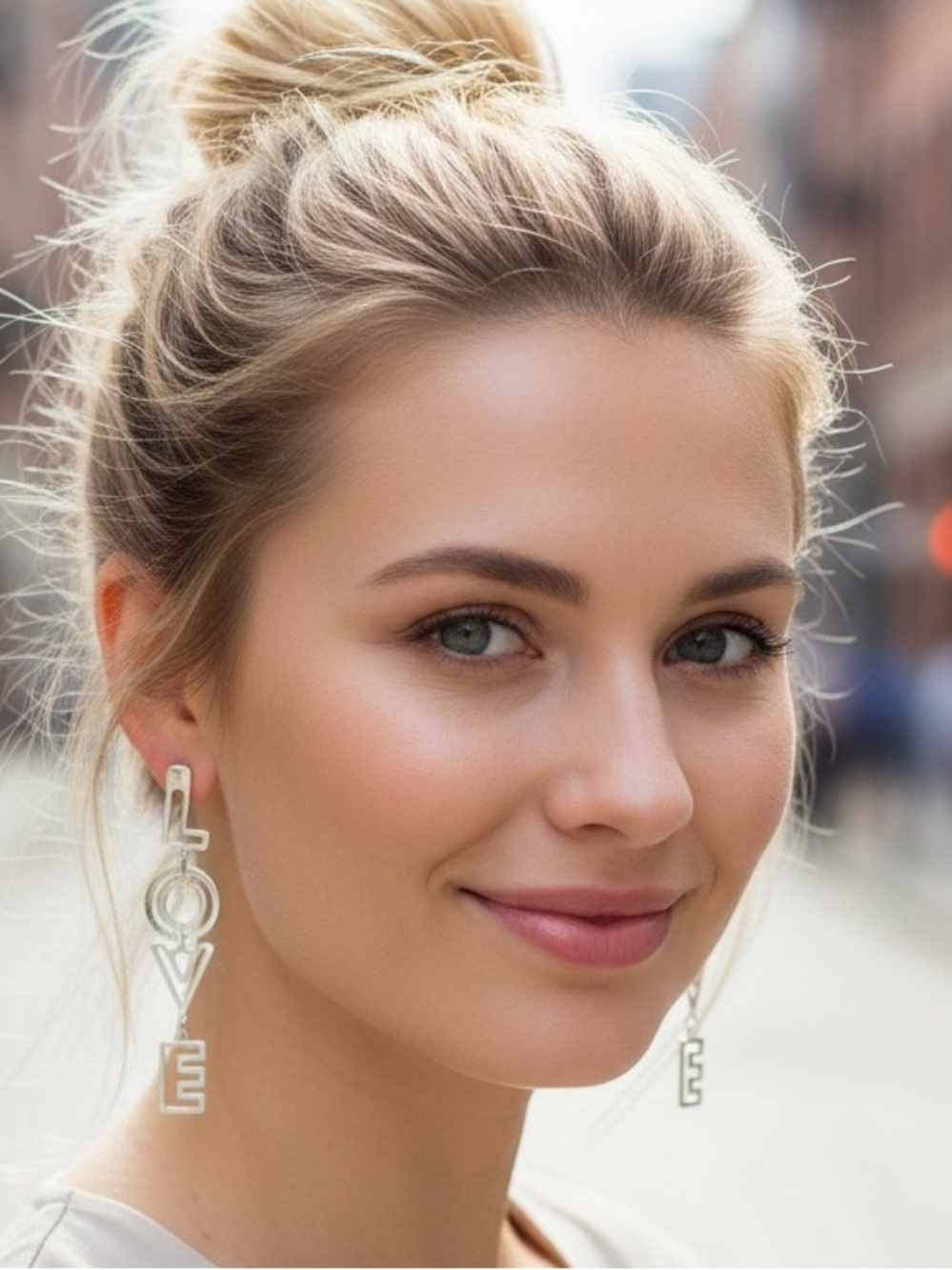 Lee Silver 'LOVE' Drop Letter Earrings